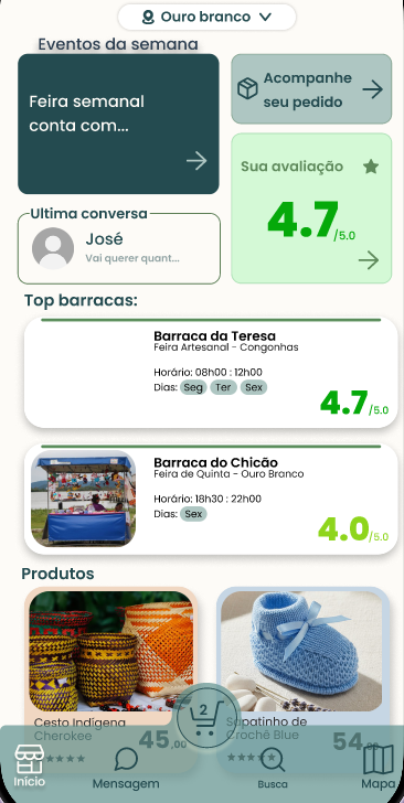 Tela de login do app Komércio